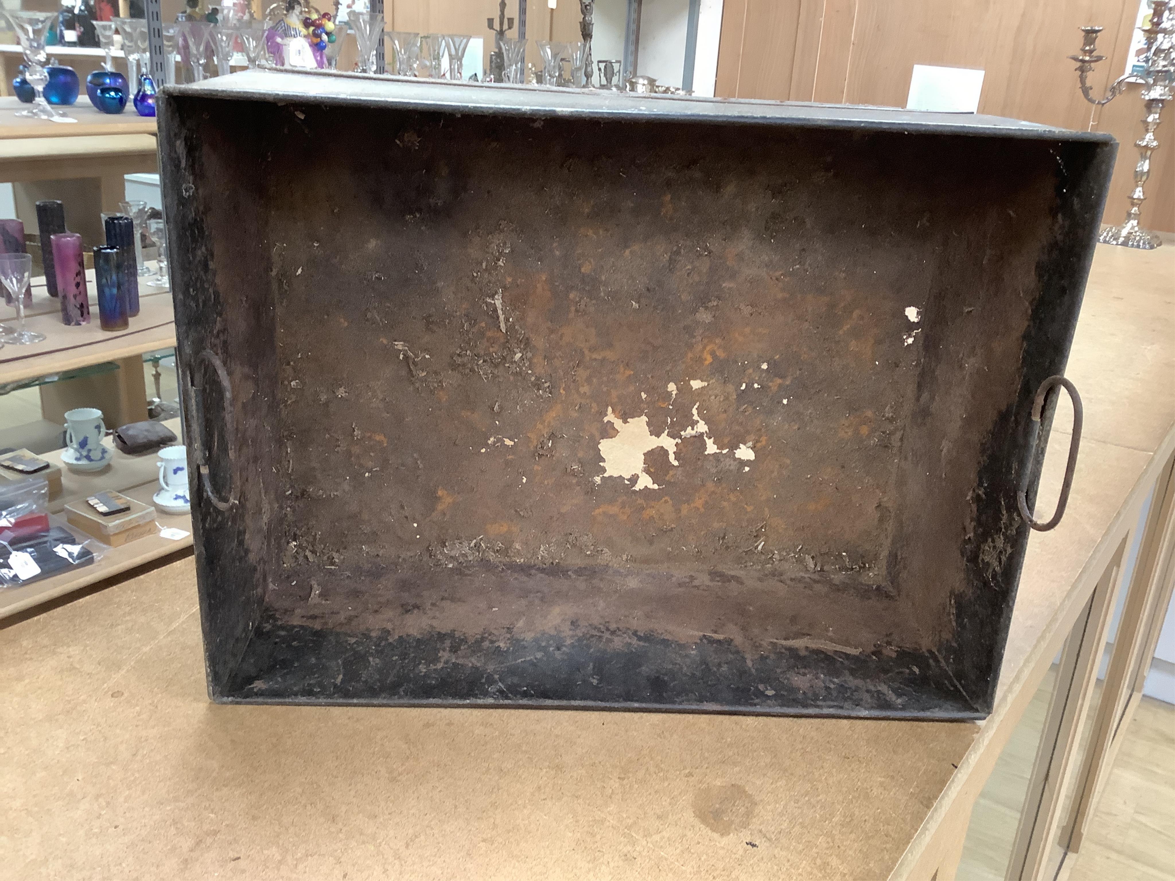 An early 20th century brass coal/log bin, 70cm wide